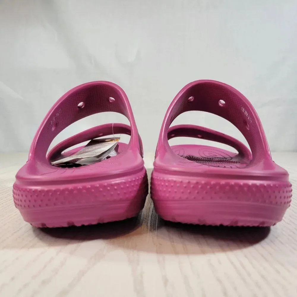 Crocs Classic 2 Strap Slide  Sandal Men’s Size 14 Think Pink Slide Fuchsia Fun